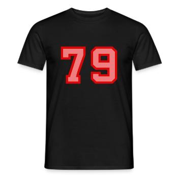 Cool Retro Retrostyle Numéro de maillot numéro de dos - T-shirt homme - noir - Devant - AI Model Male 178 light (178cm)