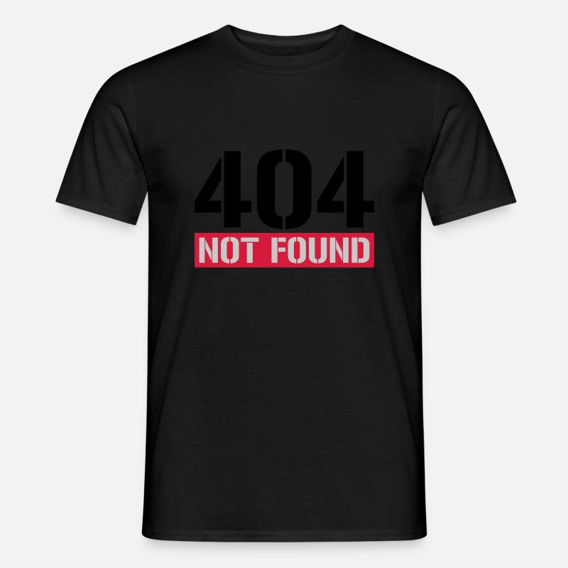 404 not found Meldung - Männer T-Shirt - Schwarz