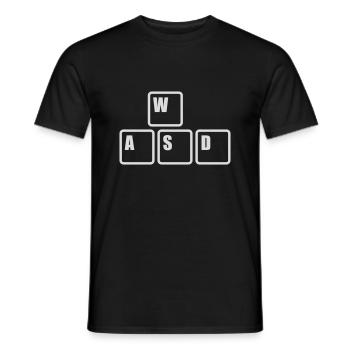 WASD Touches de clavier Gamer - T-shirt homme - noir - Devant - AI Model Male 178 light (178cm)