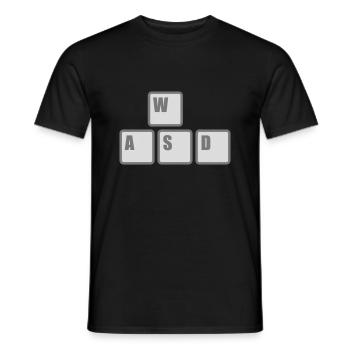 Touches du clavier WASD de l’ordinateur - T-shirt homme - noir - Devant - AI Model Male 178 light (178cm)