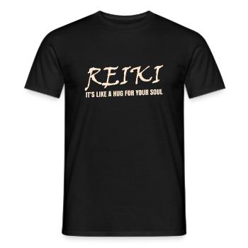 Reiki is like a hug for your soul - Men's T-Shirt - black - Front - AI Model Male 178 light (178cm)