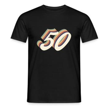 50ème anniversaire vintage - T-shirt homme - noir - Devant - AI Model Male 178 light (178cm)