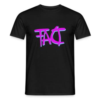 Fact Fact Truth Journalist Logo - Men's T-Shirt - black - Front - AI Model Male 178 light (178cm)