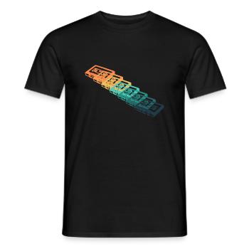 Cassette vintage - T-shirt homme - noir - Devant - AI Model Male 178 light (178cm)