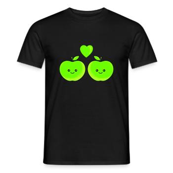 apfel love - Männer T-Shirt - Schwarz - Vorne - AI Model Male 178 light (178cm)
