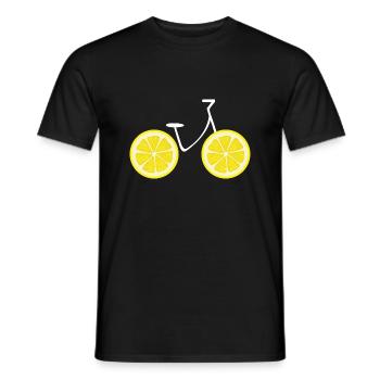 Vélo citron - idée cadeau vélo - T-shirt homme - noir - Devant - AI Model Male 178 light (178cm)