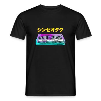 SYNTH GEEK JAPANESE - Men's T-Shirt - black - Front - AI Model Male 178 light (178cm)