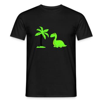 dinosaurier palme 02 - Männer T-Shirt - Schwarz - Vorne - AI Model Male 178 light (178cm)