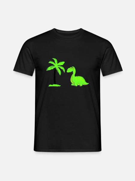 dinosaurier palme 02 - Männer T-Shirt - Schwarz