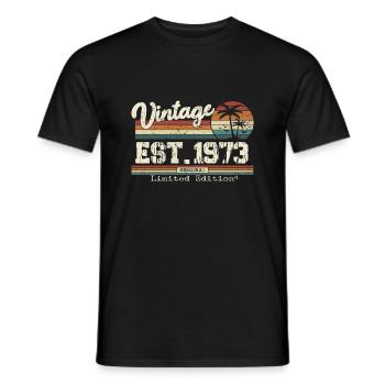 1973 Vintage Millésime anniversaire Retro cadeau - T-shirt homme - noir - Devant - AI Model Male 178 light (178cm)