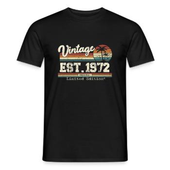 1972 Vintage Millésime anniversaire Retro cadeau - T-shirt homme - noir - Devant - AI Model Male 178 light (178cm)