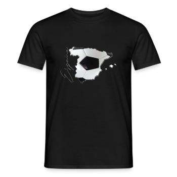 Espagne | Vrai football | Carte ES - T-shirt homme - noir - Devant - AI Model Male 178 light (178cm)