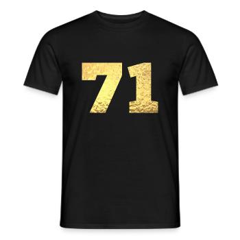 71 Gold Glitter - 71 Birthday - Men's T-Shirt - black - Front - AI Model Male 178 light (178cm)