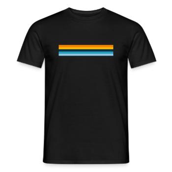 Retro Streifen Design in Vintage Farben - Männer T-Shirt - Schwarz - Vorne - AI Model Male 178 light (178cm)