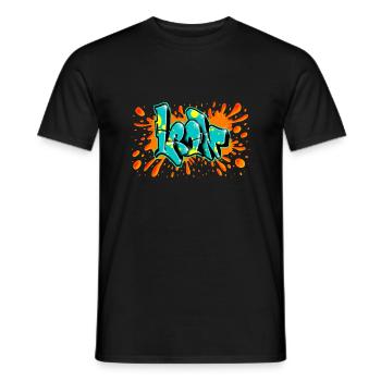 Leon graffiti red splash printable on everything - Men's T-Shirt - black - Front - AI Model Male 178 light (178cm)