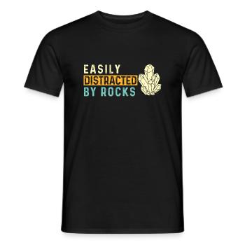 Facilement distrait par les rochers Geode Hunter - T-shirt homme - noir - Devant - AI Model Male 178 light (178cm)