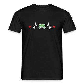 Heartbeat Games - Men's T-Shirt - black - Front - AI Model Male 178 light (178cm)
