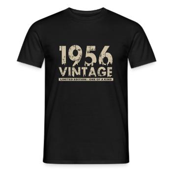 Jahrgang 1956 Bursdag - Unikat - Männer T-Shirt - Schwarz - Vorne - AI Model Male 178 light (178cm)