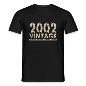 Jahrgang 2002 Bursdag - Unikat - Männer T-Shirt - Schwarz - Vorne - AI Model Male 178 light (178cm)