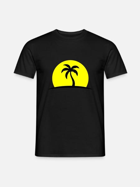 Palm Tree Beach Sun - Men's T-Shirt - black