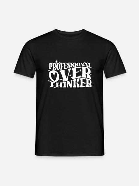 Professionele overdenker Geestige typografie Humor - Heren T-shirt - zwart