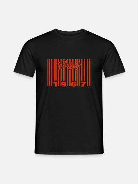 Jahrgang 1967 Jahrgang 1967 58 Jahre alt Barcode Anniversai - Männer T-Shirt - Schwarz
