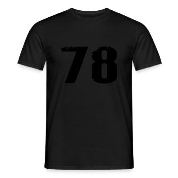 78 Number Jersey - Men's T-Shirt - black - Front - AI Model Male 178 light (178cm)