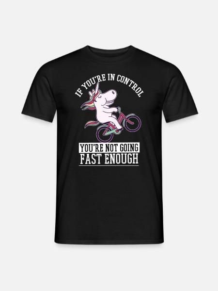Douce licorne sur un vélo - T-shirt homme - noir