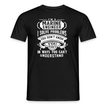 Marine Engineers Solve Problems - Men's T-Shirt - black - Front - AI Model Male 178 light (178cm)