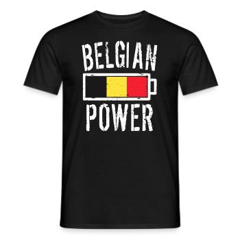 Belgique Belgian Power Graphic - T-shirt homme - noir - Devant - AI Model Male 178 light (178cm)