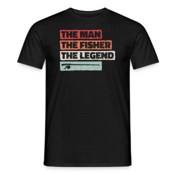 The Man The Angler The Legend Fisherman Fishing Fun - Men's T-Shirt - black - Front - AI Model Male 178 light (178cm)