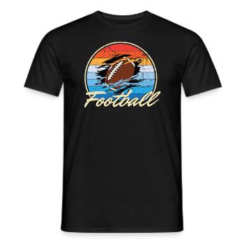 Idée cadeau de football américain - T-shirt homme - noir - Devant - AI Model Male 178 light (178cm)