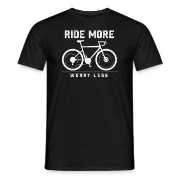 rider more worry less Design for a bicycles lover - Männer T-Shirt - Schwarz - Vorne - AI Model Male 178 light (178cm)