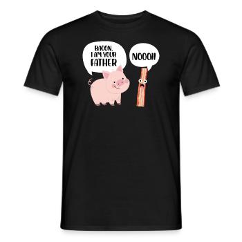bacon I am your father Design for a pig and bacon - Men's T-Shirt - black - Front - AI Model Male 178 light (178cm)