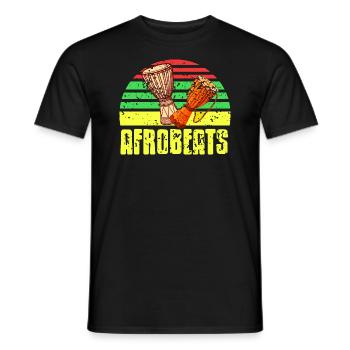 Retro Vintage Afrobeats Djembe Design T-Shirt - Men's T-Shirt - black - Front - AI Model Male 178 light (178cm)