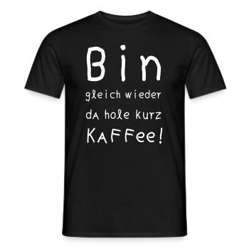 1 Tasse Kaffee Arbeit - Männer T-Shirt - Schwarz - Vorne - AI Model Male 178 light (178cm)
