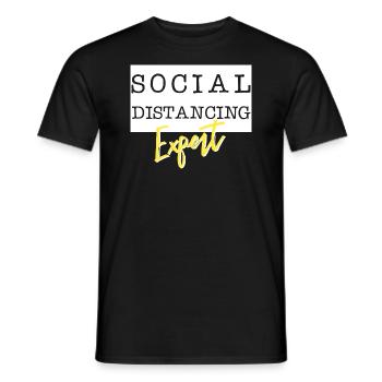 Social Distancing Expert - Männer T-Shirt - Schwarz - Vorne - AI Model Male 178 light (178cm)