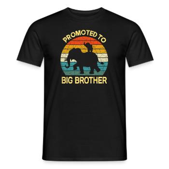 Promoted to big brother Elephant Gift - Men's T-Shirt - black - Front - AI Model Male 178 light (178cm)