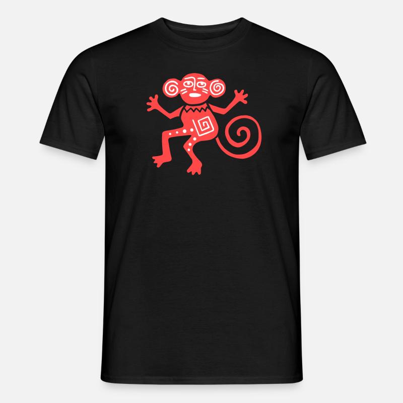 Ancient Mexican Symbol, Monkey, Monkey - Men’s T-shirt - black