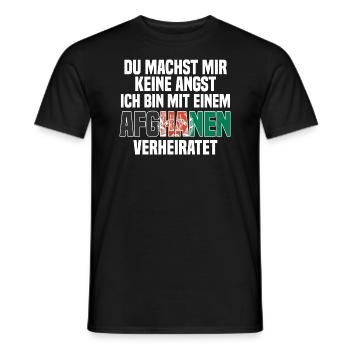 Du machst mir Keine Angst ich bin mit einem Afghan - Männer T-Shirt - Schwarz - Vorne - AI Model Male 178 light (178cm)