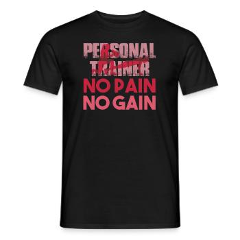 Personal Trainer Personal Trainer No Pain - Men's T-Shirt - black - Front - AI Model Male 178 light (178cm)