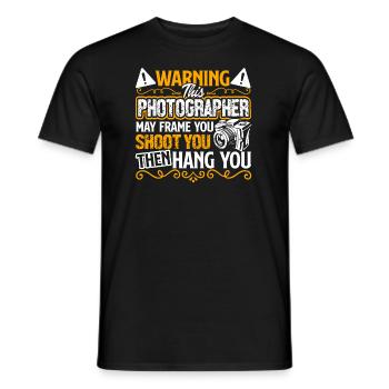 Photographer Photographer Frame Shoot Hang - Men's T-Shirt - black - Front - AI Model Male 178 light (178cm)