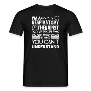 Respiratory Therapist I Solve Problems - Men's T-Shirt - black - Front - AI Model Male 178 light (178cm)