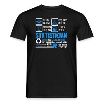 Statistician Statistician Problem Solving - Men's T-Shirt - black - Front - AI Model Male 178 light (178cm)