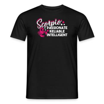 Scorpio Scorpio Passionate Reliable Intelligent - Men's T-Shirt - black - Front - AI Model Male 178 light (178cm)