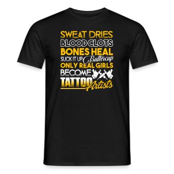 Tattoo Artist Real Girls Become Tattoo Artists - Men's T-Shirt - black - Front - AI Model Male 178 light (178cm)