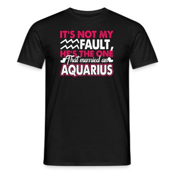 Aquarius Married A Aquarius Horoscope - Men's T-Shirt - black - Front - AI Model Male 178 light (178cm)