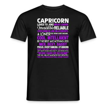 Capricorn Things About Capricorn - Men's T-Shirt - black - Front - AI Model Male 178 light (178cm)