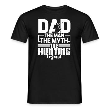 Hunting Dad The Myth The Hunting Legend - Men's T-Shirt - black - Front - AI Model Male 178 light (178cm)