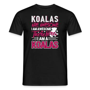 Koala Koalas Are Awesome - Men's T-Shirt - black - Front - AI Model Male 178 light (178cm)